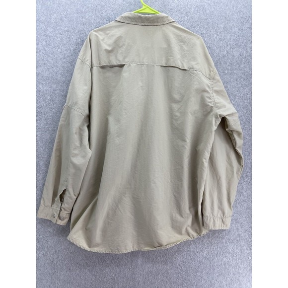 Naviskin Men's Button Down Shirt Long Sleeve Size XXL Beige Nylon Outdoor - Picture 2 of 10